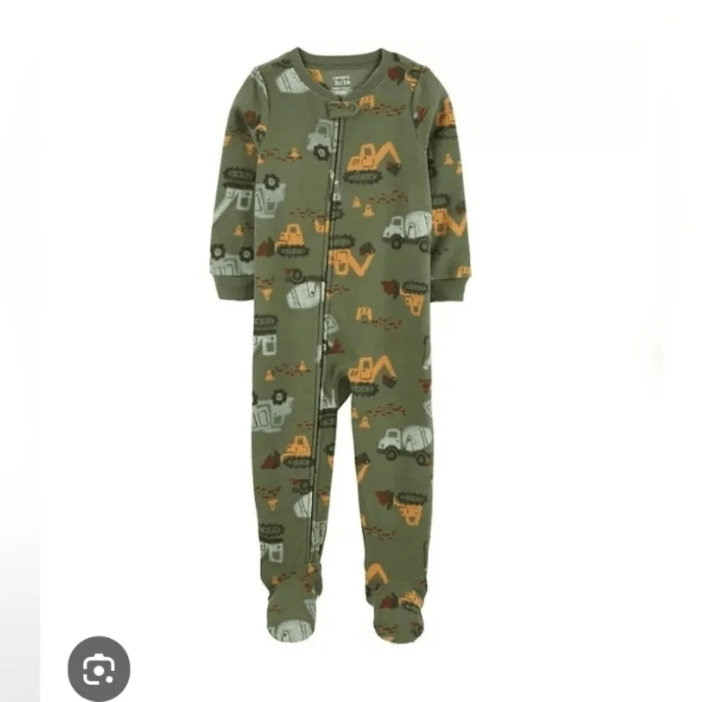 Carter's Toddler Boys Fleece Footie Pajama Zip front Ankle To Chin Super Soft